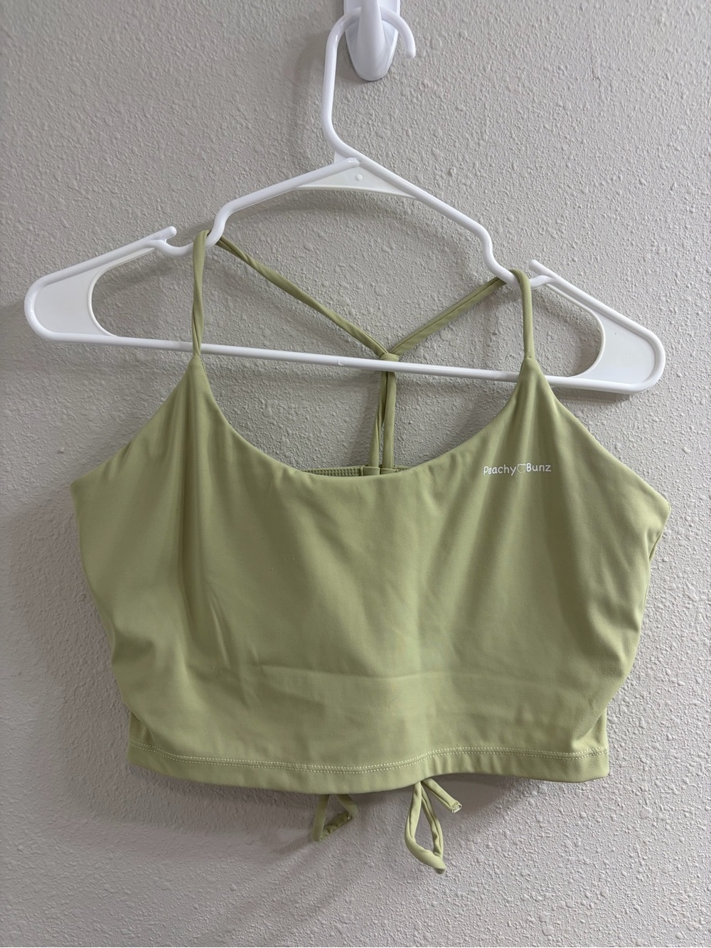 Light Green Cropped Strappy Tank Top